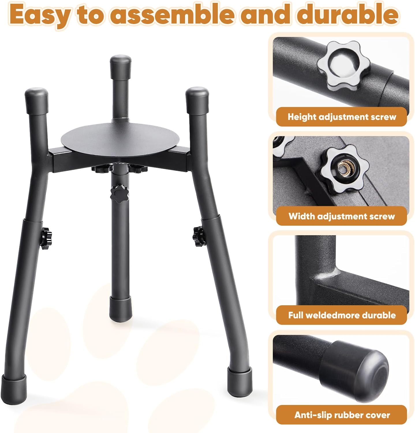 Elevated Dog Bowls, Adjustable Metal Raised Dog Bowl Stand For Medium & Large Dogs, Raised Dog Bowl,Dog Bowl Stand,Dog Food Bowl Stand,Adjustable Wide 6.3-10.2,3 Height Adjustment(Bowl Not Included) (W 6.3-10.2, H 8.8'',10.8,12.5, 1 PACK)